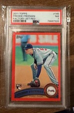 2011 TOPPS RED BORDER #145 FREDDIE FREEMAN  ROOKIE /245 PSA 7 Dodgers Parallel picture