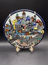 Vintage Jerusalem Ceramic Plate - Hand Painted Holy City Israel Souvenir 6.5” picture