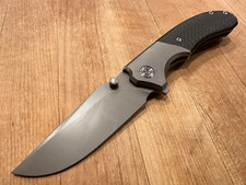 Miguron Centurion Titanium Carbon Fiber Scales S90V Plain Sandblast MGR-609CBK picture