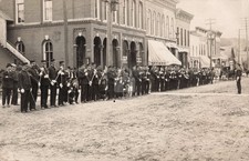 Street View 93rd Battalion at Memorial Day, Buchanan MI 1907 RPPC Postcard COPY picture