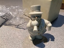 Lenox Ivory Snowman Collection Celebration Snowman Ivory Porcelain 24K Gold Trim picture