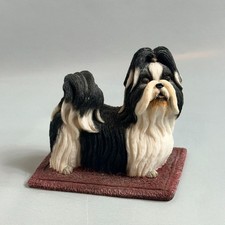 Vintage Shih Tzu Figurine Sherratt Simpson Puppy Dog Resin Willitts Black White picture