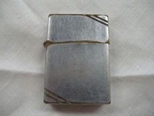1936 RARE Zippo lighter square corner slash 3 barrel inside 14 hole chimney picture