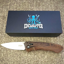 EDCGRIPPER Blacktide 14C28N Drop Point Plain Manual Ambi Axis Wood Clip picture