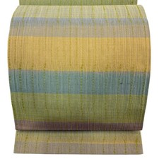 Silk Fukuro Obi Gray Green Step Stripes 442cm Used Excellent Condition picture