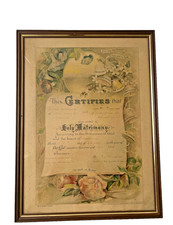 Antique 1905 Framed Holy Matrimony Marriage Certificate Janesville, Wisconsin picture
