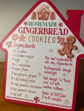 Homemade Gingerbread Cookies Recipe Sign Standing Christmas Kitchen Decor picture
