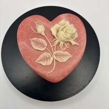 Vintage - Beautiful Pink Incolay Stone- Trinket/Jewelry box picture