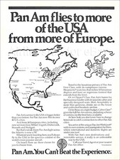 1983 PAN AM ad American World Airways airlines MORE OF THE USA FROM EUROPE picture