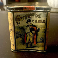 Continental Cubes Granulated Plug Tobacco Tin Vintage Collectible picture
