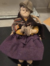 Vintage Artesania Sorata Bolivia Doll & Animal, Handmade In Bolivia, Cotton/Wool picture