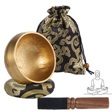 Tibetan Singing Bowl Set (3.15 Inch, copper) - Hand-Hammered, Perfect for Sou... picture