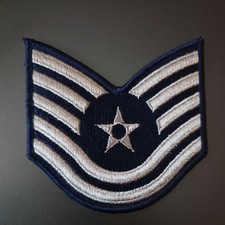 NEW White USA Air Force Military E-7 Technical Sergeant Chevron Insignia Patch picture