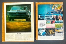 Pontiac GTO Vintage Lot 1965-66 Original Print Ads (2) 
