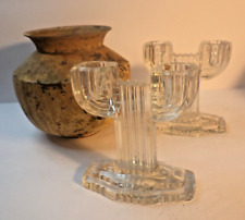 Mid Century South Western Cactus Clear Glass Candle holders picture