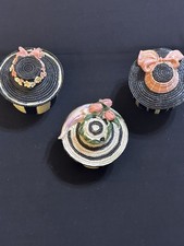 Lot Of 3 Vintage Dezine resin trinket boxes. picture