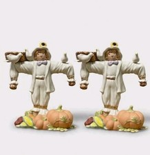 Lenox Occasions Scarecrow Candle Stand Porcelain Set of 2 New in Original Boxes picture