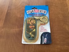 RARE VTG Superman Tin Case Keychain-In Package picture