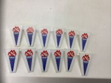 Rare Find - Set Of 12- Older Boy Scouts Flaming Torch Plastic Neckerchief Slides picture