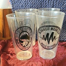 Deschutes Brewery Lot of 4 Pint Beer Glasses w/ Logos Breweriana picture
