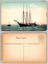 Newburyport Massachusetts Harbor Coal Schooner Hugh C Leighton Postcard picture