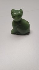 Jade quartz hand carved cat figurine healing *rare picture