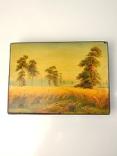 Rare Holui Russian Lacquer Box Vintage Handmade Palekh Mstera Soviet 60s 23x17cm picture