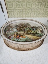 Vintage Sunshine Biscuits Tin Platter The American Homestead Autumn & Spring picture