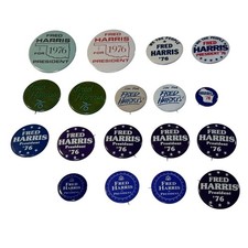 Vintage 1976 Fred Harris For President Campaign Pinback Buttons Lot 18 Political picture