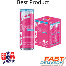 Red Bull Peach Edition Energy Drink, White Peach, 12 fl. oz., Pack of 4***** picture