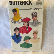 Vintage 1986 Butterick 4065 Misses Sewing Pattern Hats, Hood, Turban UNCUT NOS picture