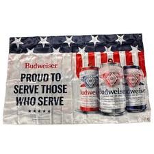 Budweiser Proud To Serve Those Who Serve Wall Banner Flag New 56