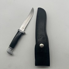 Vintage Buck Pathfinder No. 105 Hunting Knife Fixed Blade with Leather Sheath picture