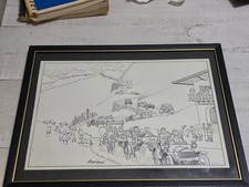 Vintage 1973 Russell Brockbank Rolls-Royce Print RREC Alpine Rally Woolworth... picture