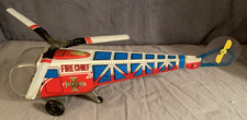 Neat Vintage  FIRE CHIEF  Tin  Friction  Toy  Helicopter  Made in Japan  9 1/2