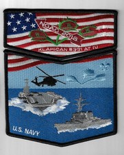 Klahican Lodge 331 2018 NOAC U.S Navy Flap Set BLK Bdr Cape Fear Area NC picture