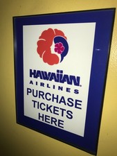 Hawaiian Hawaii Airlines Airplane Pilot Stewardess Bar Man Cave Advertising Sign picture