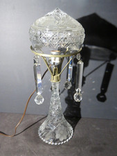 Harvard and Floral Intaglio American Brilliant Cut Glass Boudior Lamp picture