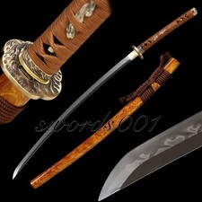 Elegant Japanese Samurai Katana Sword T10 Steel Clay Tempering Brass Fittings picture