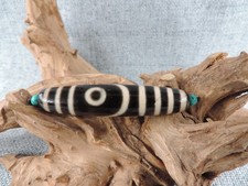 Antique Tibetan 2 Eyes Energy Old Agate Dzi Bead Amulet for Pendant Gzi Bead B picture