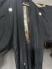 Mens Pure Silk Black Kimano Japan picture