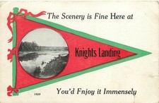 Postcard Banner Greetings Knights Landing CA Posted DPO 2 Grafton Yolo County picture