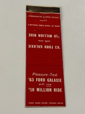 1963 Ford Galaxy Galaxie Matchbook Advertising  Car Dealer Sales picture