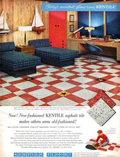 Harry Bertoia Chair KENTILE FLOORS Asphalt Tile 1957 MCM Magazine Print Ad picture