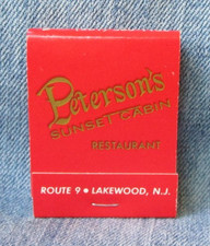 PETERSON'S RESTAURANT Lakewood New Jerseyl Unstruck Vintage Matchbook JNS-9 picture
