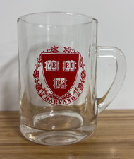 Harvard University Clear Glass Mug with red printed emblem holds 12 oz picture