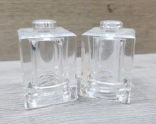 Vtg MCM Lucite Cube Salt & Pepper Shakers 1.5” Clear Acrylic Cap W/ Stoppers picture