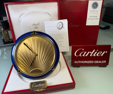 *** Cartier Lapis  Art Deco Clock w/ Sunburst Dial  with Box and booklet ** picture