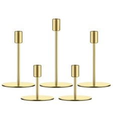 Gothic Black Taper Candle Holders Set of 3 - Elegant Table Decor for Halloween picture