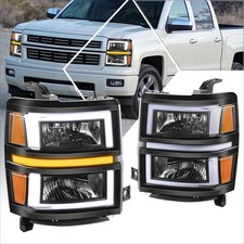 [Pair LED DRL Sequential Signal Headlights Assembly picture